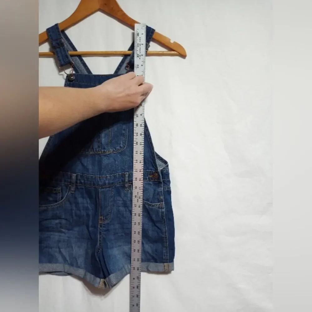 Oshkosh B'gosh Girls Denim Blue Jean Bib Overall Shorts Size Child 12